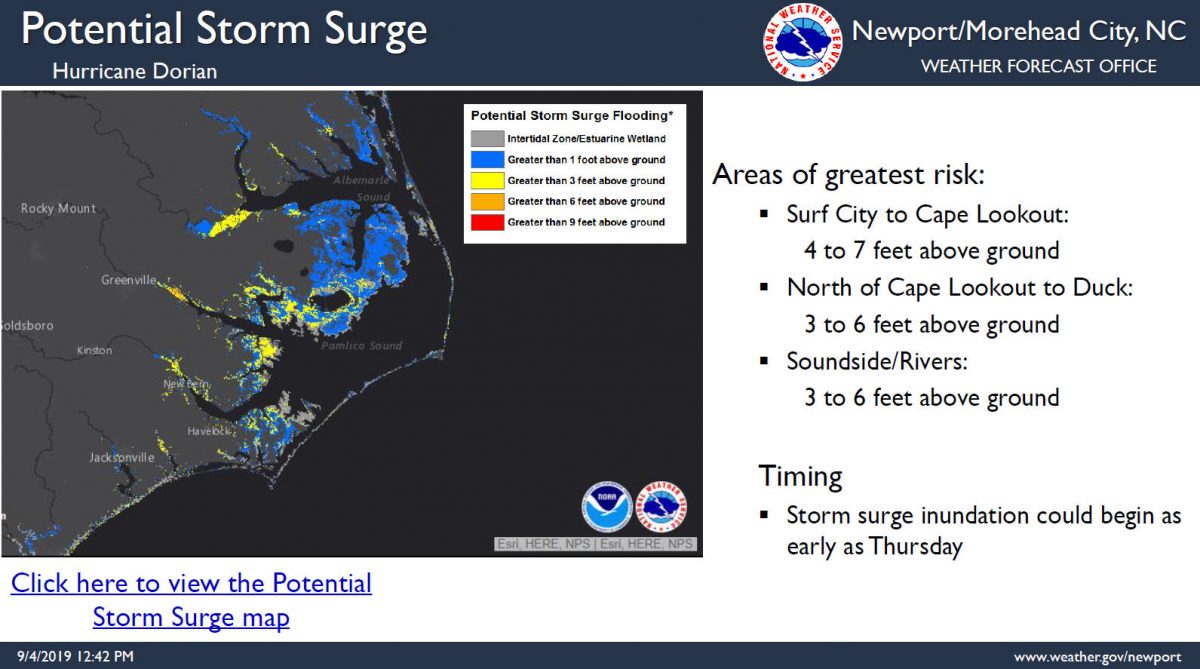 NWS Wednesday afternoon update calls for 3-6 feet of storm surge; wind ...