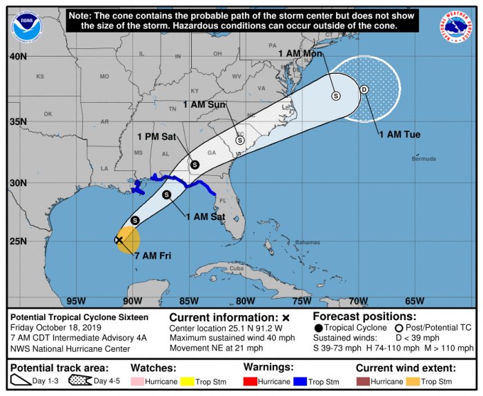 Potential Tropical Cyclone Nestor Could Bring 10-12 ft. Seas and ...