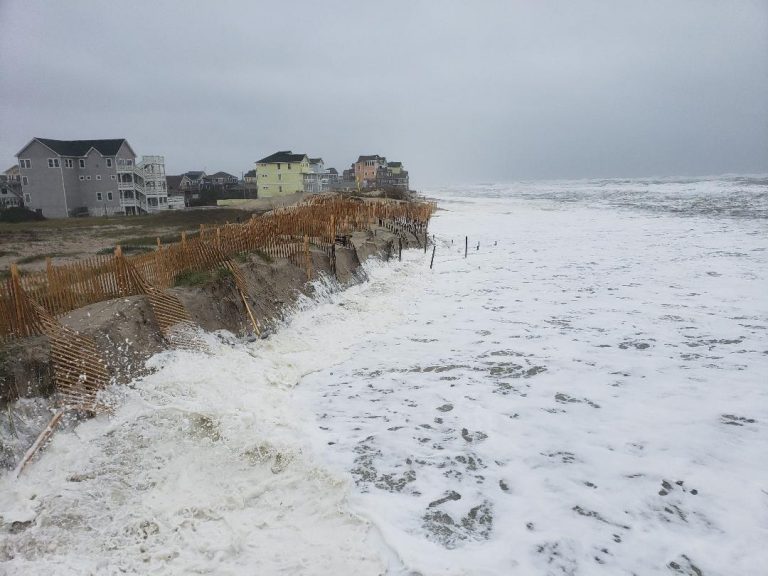 Significant Ocean Overwash Accompanying Sunday Morning's High Tide In 