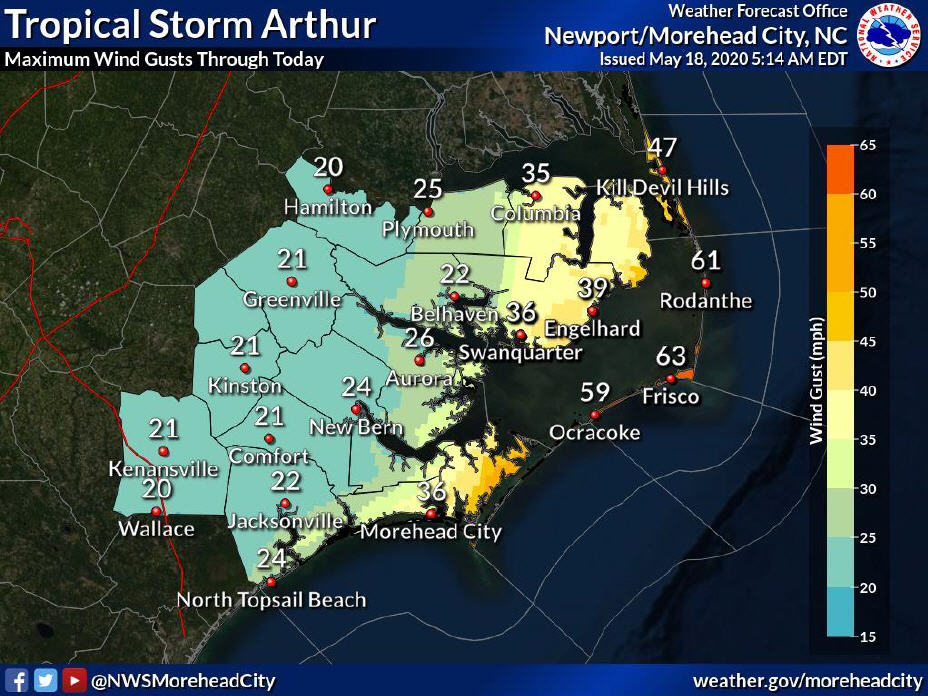 Arthur will impact the Outer Banks Monday; Coastal flooding and 60 mph ...