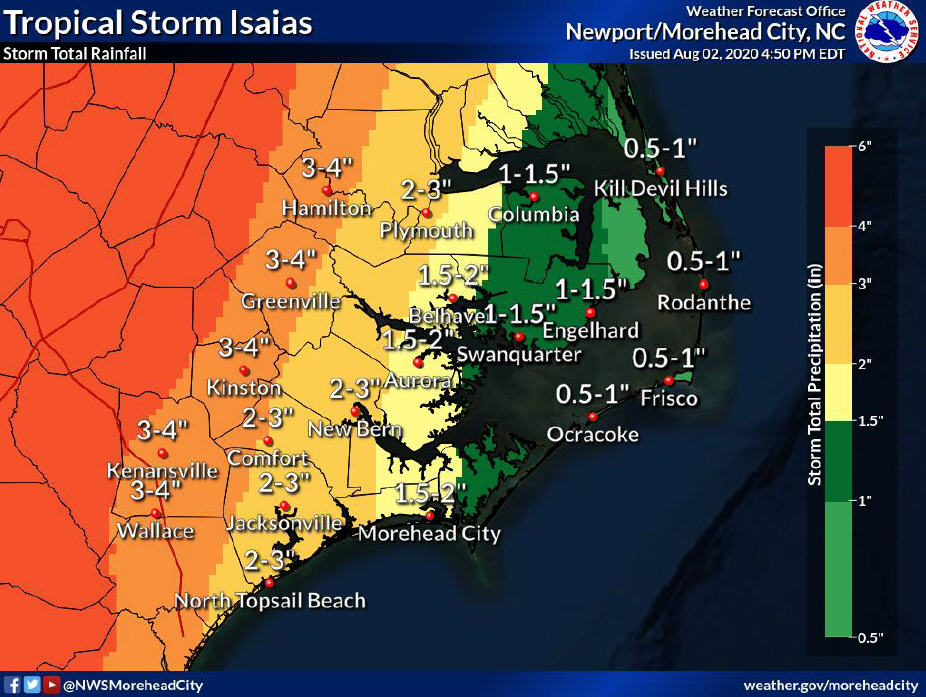 Storm Surge Watch And Tropical Storm Watch Issued Ahead Of Isaias, Per ...