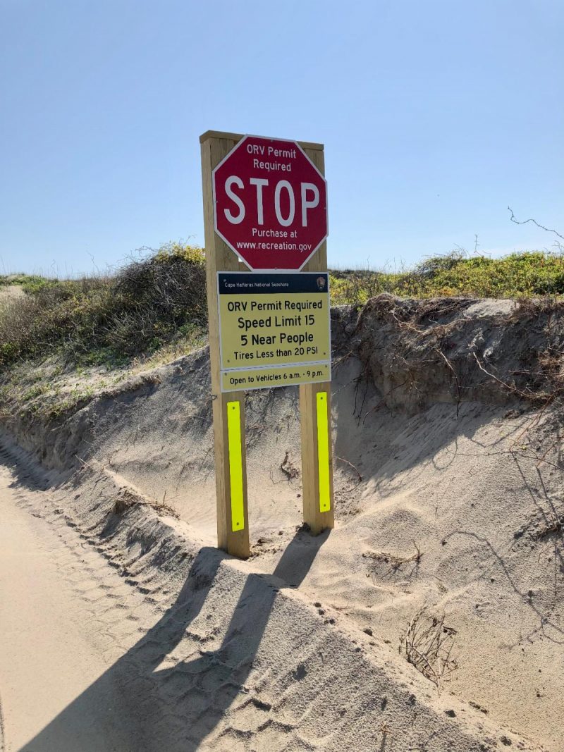 New signs being installed at ORV ramps, and other National Seashore