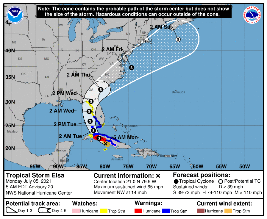 Elsa could bring heavy rains, tropical-storm-force wind gusts later in ...