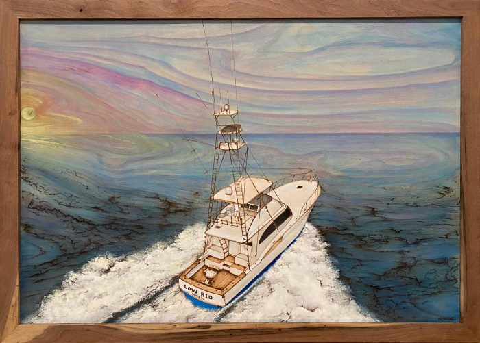 Wood and acrylic piece by Outer Banks artist Noah Snyder. Photo courtesy of Noah Snyder.
