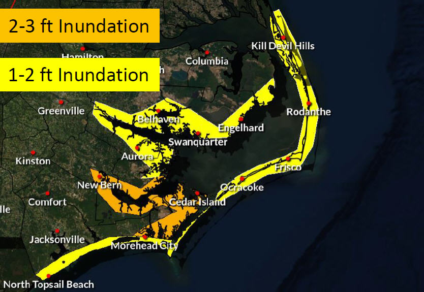 Coastal Flood Advisory, Wind Advisory issued for the Outer Banks