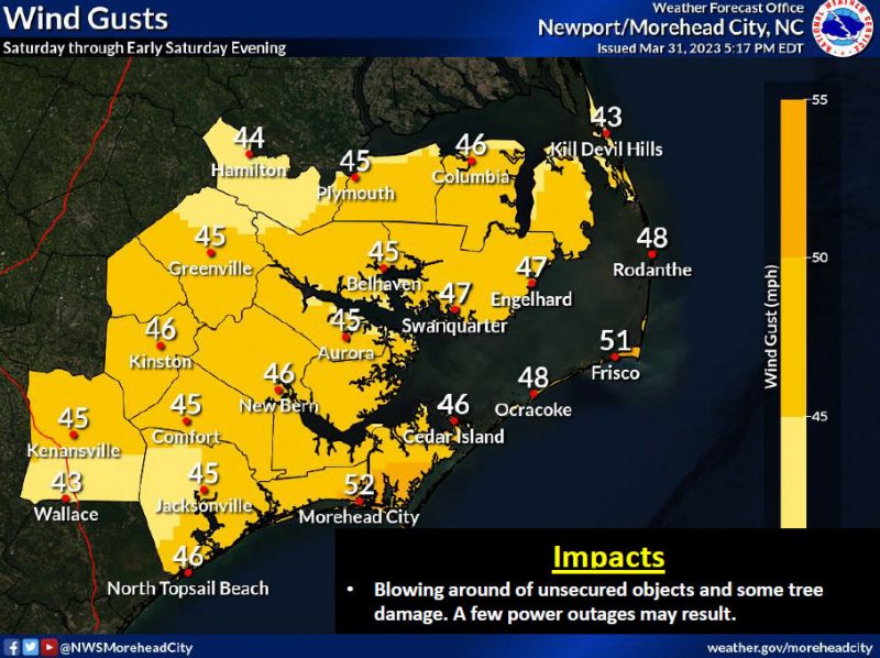 Coastal Flood Advisory, High Surf Advisory, and Wind Advisory in effect