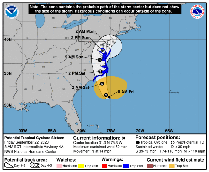 Tropical Storm Ophelia approaching North Carolina Coast - Ocean Weather  ServicesOcean Weather Services