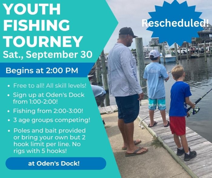 Blessing of the Fleet, Youth Fishing Tournament will be held Saturday,  September 30