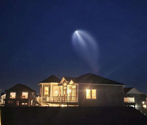 SpaceX launch over Rodanthe on Saturday. Photo by Dawn Waleck