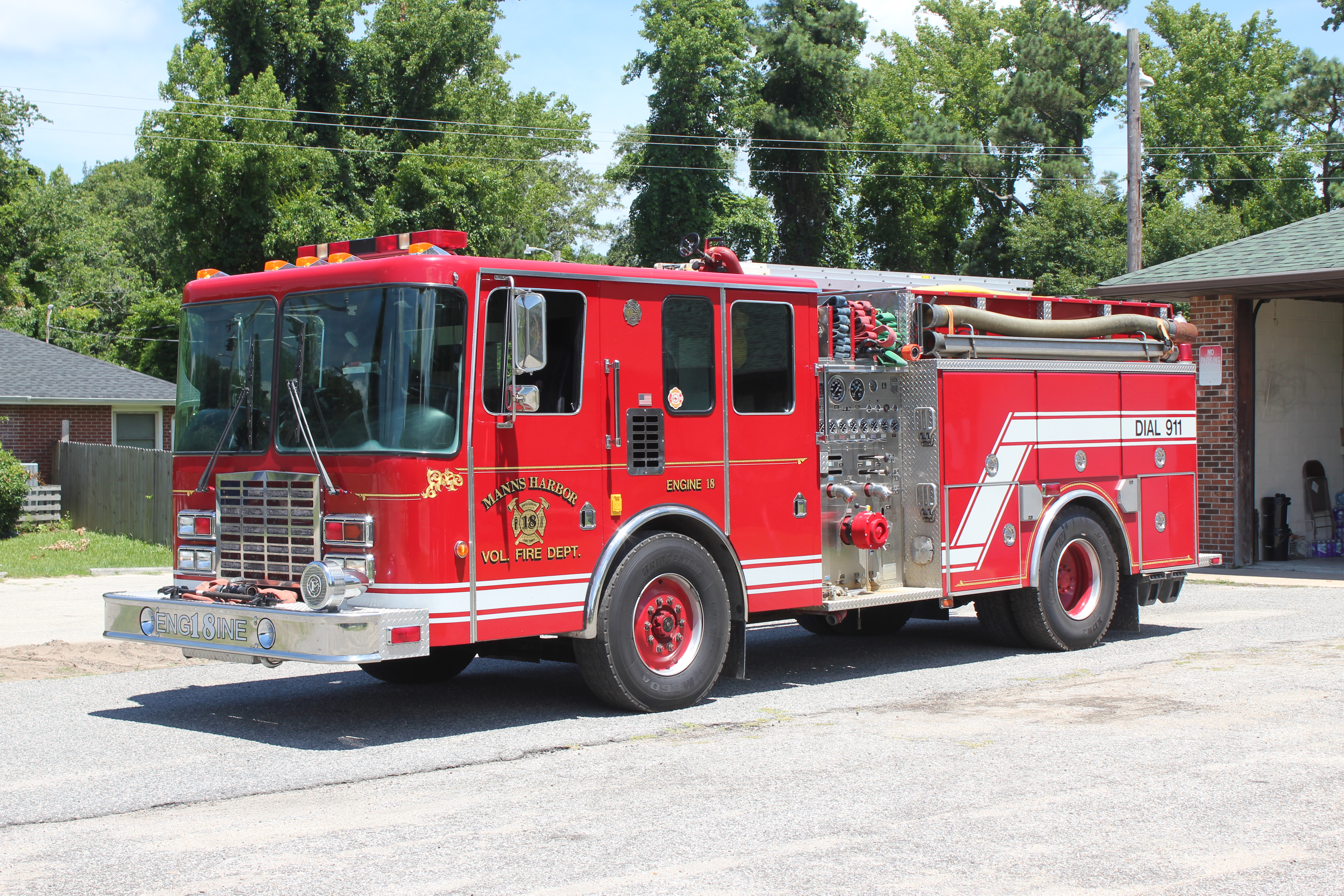 A fire truck at the Manns Harbor Volunteer Fire Department. Photo courtesy of Manns Harbord Volunteer Fire Dept.