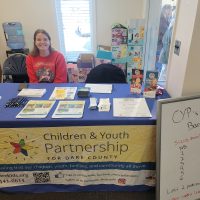 CYP's Family Support Services Coordinator Molly McGinnis at CYP's most recent Diaper Pick-Up event in Buxton. Photo courtesy of CYP.